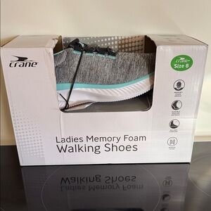 Women's Gray and Teal Crane Walking Shoes